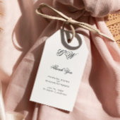 Modern Minimalistisch Monogram Script Bruiloft Cadeaulabel
