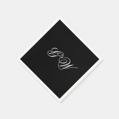 Modern Minimalistisch Monogram Script Papier Serve Servet (Hoek)
