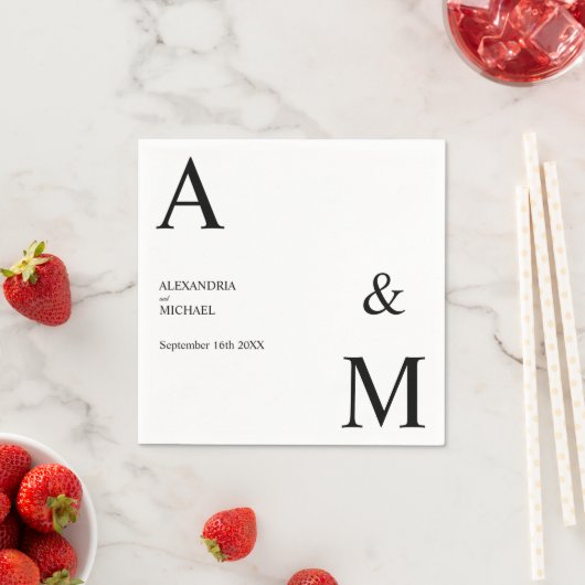 Modern Minimalistisch Monogram Servet (Insitu)