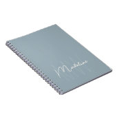 Modern Minimalistisch Monogram Stofblauw Notitieboek (Rechterzijde)