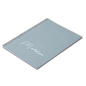 Modern Minimalistisch Monogram Stofblauw Notitieboek (Linkerzijde)