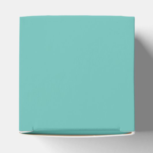 Modern Minimalistisch Monogram Teal Bruiloft Bedankdoosjes (Bovenkant)