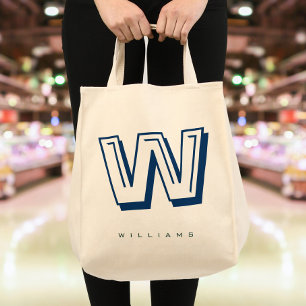 Modern Minimalistisch Monogram Tote Bag