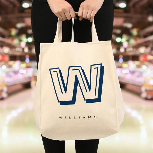 Modern minimalistisch monogram tote bag