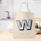 Modern minimalistisch monogram tote bag