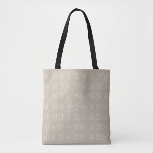 Modern minimalistisch monogram tote bag (Voorkant)