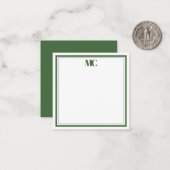 Modern Minimalistisch Monogram Twee Grensjager Gro Notitiekaartje (Voorkant / Achterkant in situ)