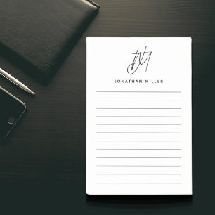 Modern minimalistisch monogram uitgelijnd post-it® notes