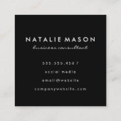 Modern minimalistisch monogram vierkante visitekaartje (Achterkant)