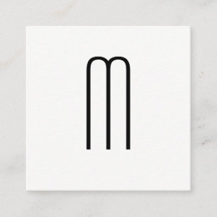 Modern minimalistisch monogram vierkante visitekaartje