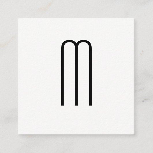 Modern minimalistisch monogram vierkante visitekaartje (Voorkant)