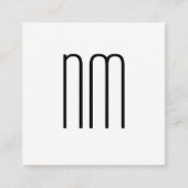 Modern minimalistisch monogram vierkante visitekaartje (Voorkant)
