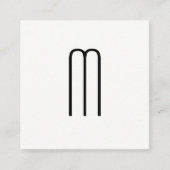 Modern minimalistisch monogram vierkante visitekaartje (Voorkant)