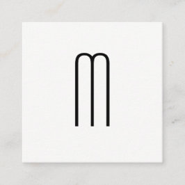 Modern minimalistisch monogram vierkante visitekaartje