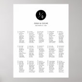 Modern minimalistisch Monogram Weddenschap Plan Poster (Voorkant)
