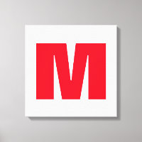 Modern minimalistisch monogram wit rood