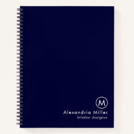 Modern minimalistisch monogram zeemacht notitieboek