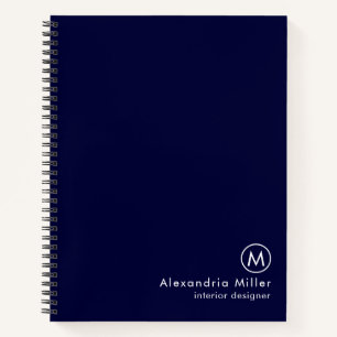Modern minimalistisch monogram zeemacht notitieboek