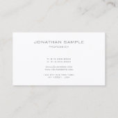 Modern minimalistisch monogram, zilver kijk luxe visitekaartje (Achterkant)