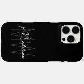 Modern minimalistisch monogram zwart Case-Mate iPhone case (Achterkant (horizontaal))