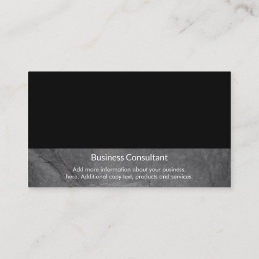 Modern minimalistisch monogram zwart en leisteen visitekaartje (Achterkant)