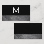 Modern minimalistisch monogram zwart en leisteen visitekaartje (Voorkant / Achterkant)
