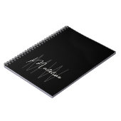 Modern minimalistisch monogram zwart notitieboek (Linkerzijde)