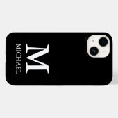 Modern minimalistisch monogram zwart-wit Case-Mate iPhone case (Achterkant (horizontaal))