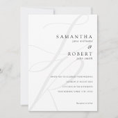 Modern minimalistisch monogram zwart-wit huwelijk kaart (Voorkant)