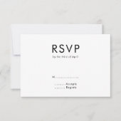 Modern minimalistisch monogram zwart-wit huwelijk RSVP kaartje (Voorkant)