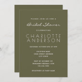 Modern minimalistisch Moss Green Vrijgezellenfeest Kaart (Voorkant / Achterkant)