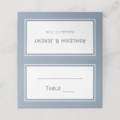 Modern minimalistisch mosterd blauw grijs huwelijk plaatskaartje (Buitenkant ongevouwen)