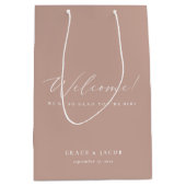 Modern minimalistisch mosterd Blush Pink Weddensch Medium Cadeauzakje (Voorkant)