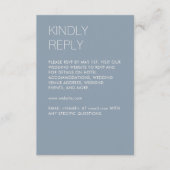 Modern minimalistisch mosterdblauw huwelijk RSVP kaartje (Voorkant)