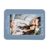 Modern minimalistisch mosterdblauw slaat de datum magneet (Horizontaal)