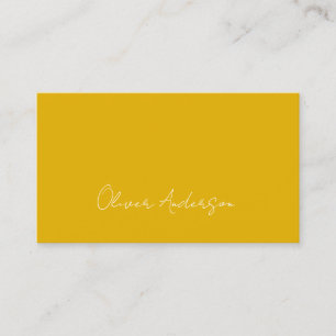Modern minimalistisch Mosterdgeel wit logo Visitekaartje