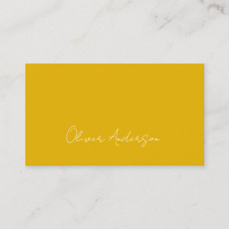 Modern minimalistisch Mosterdgeel wit logo Visitekaartje