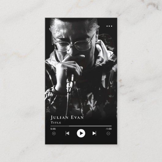 Modern minimalistisch muzikaal Visitekaartje (Voorkant)