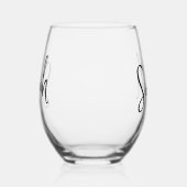 Modern Minimalistisch naamschrift Monogram Wijnglas Zonder Voet (Rechts)