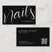 Modern minimalistisch nagelzout met QR-code Visitekaartje (Voorkant / Achterkant)