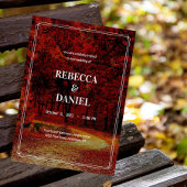 Modern minimalistisch najaar Schilderachtig huweli Kaart