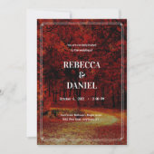 Modern minimalistisch najaar Schilderachtig huweli Kaart (Voorkant)