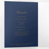 Modern minimalistisch | Navy Gold Drieluik Uitnodiging (Binnenzijde eerst)