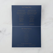 Modern minimalistisch | Navy Gold Folded Wedding Programma (Binnen)