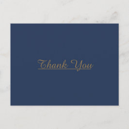 Modern minimalistisch | Navy Gold Wedding Hartelij Briefkaart
