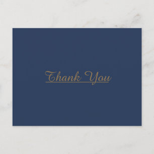 Modern minimalistisch   Navy Gold Wedding Hartelij Briefkaart