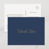 Modern minimalistisch | Navy Gold Wedding Hartelij Briefkaart (Voorkant / Achterkant)