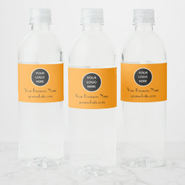 Modern Minimalistisch Neon Oranje Aangepast logo M Waterfles Etiket