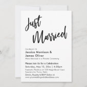 Modern Minimalistisch Net Getrouwd Zwart en Wit Kaart (Voorkant)