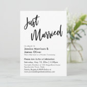 Modern Minimalistisch Net Getrouwd Zwart en Wit Kaart (Staand voorkant)